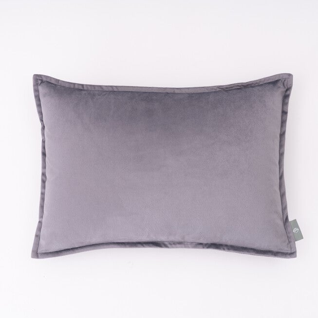 Haven Dutch Solid Velvet Lumbar Pillow, MIRAGE GRAY, hi-res image number null
