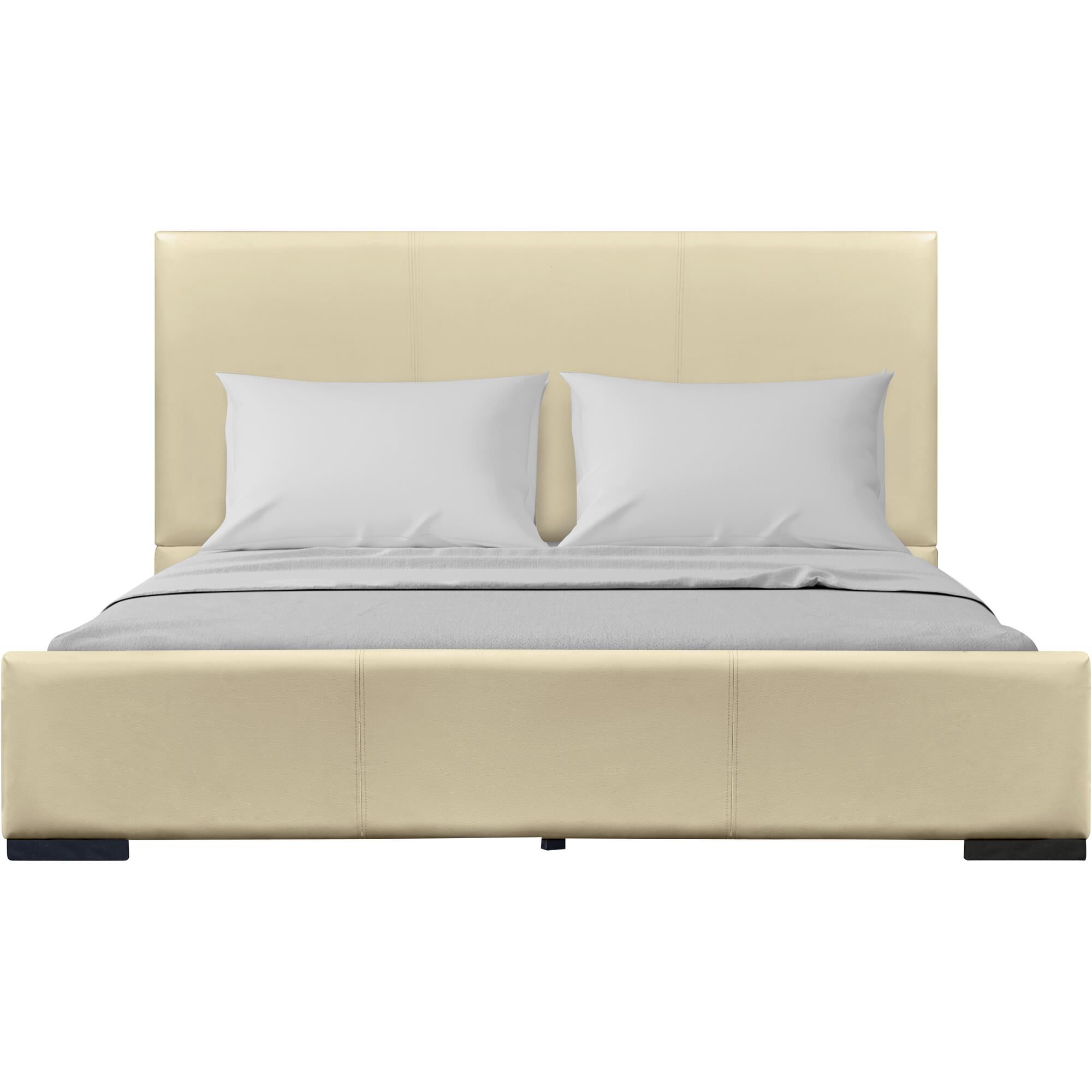 Abbey Platform Bed, Beige, Queen, BEIGE, hi-res image number 0