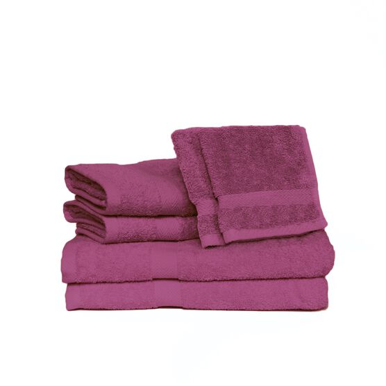 Deluxe 6Pc Towel Set 6 Pc Towel Set, MAGENTA, hi-res image number null
