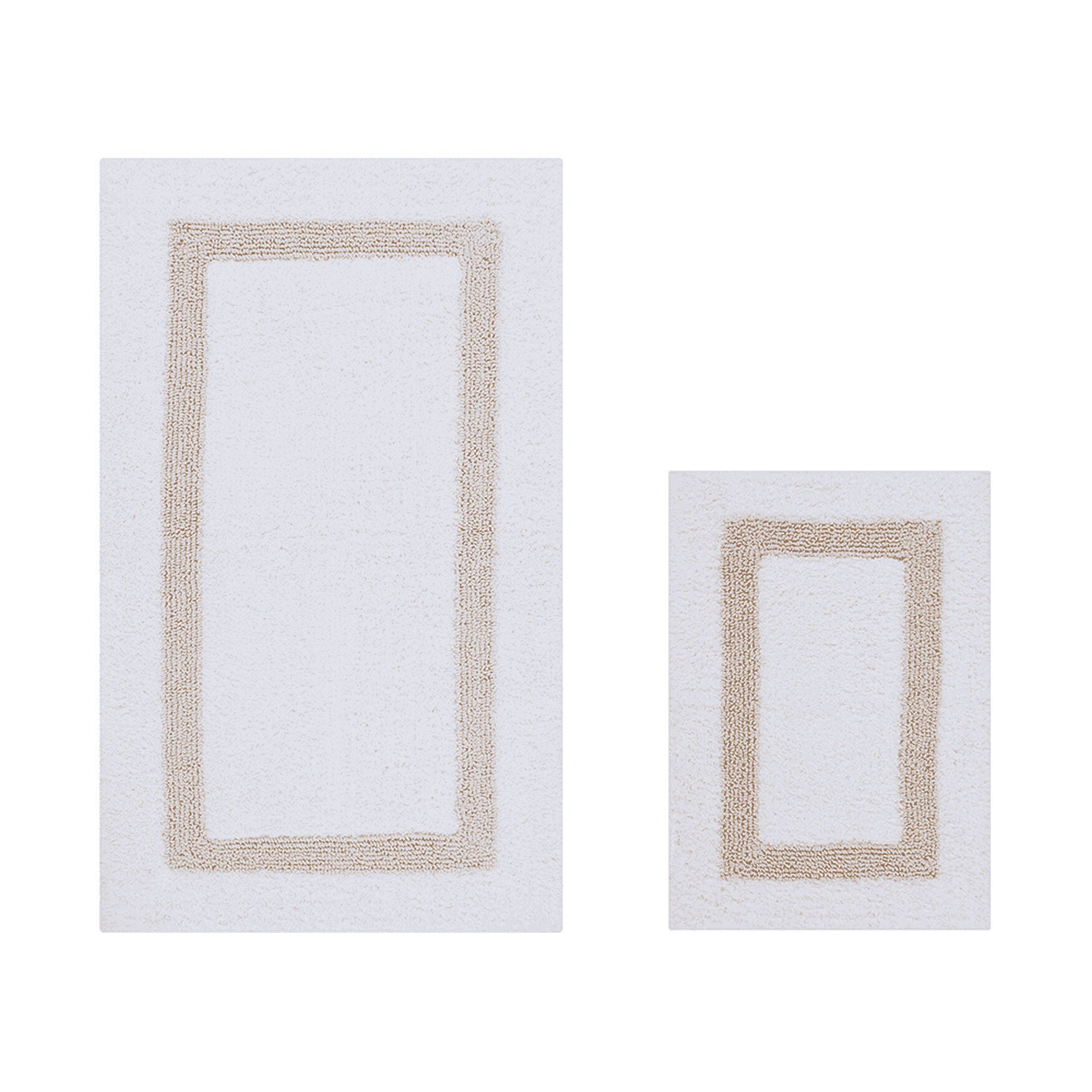 Hotel Collection 100% Cotton 2 Piece (17 inches X 24 inches | 24 inches X 40 inches) Bath Rug Set, WHITE SAND, hi-res image number 0