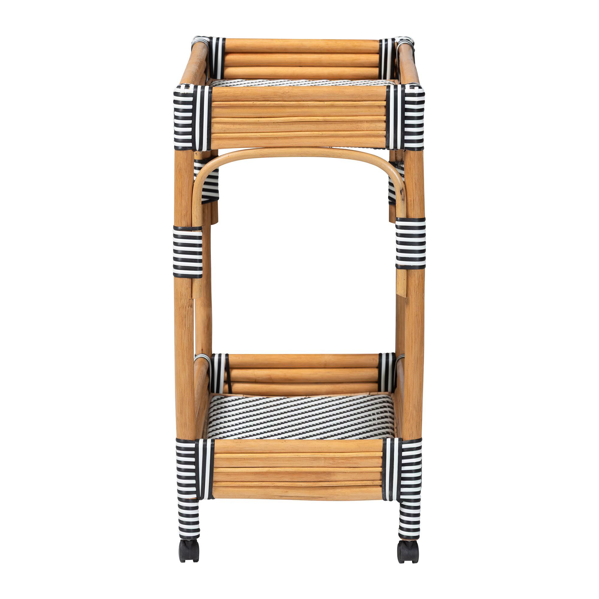 Carmine Natural Rattan Kitchen Cart, NATURAL, alternate image number 3
