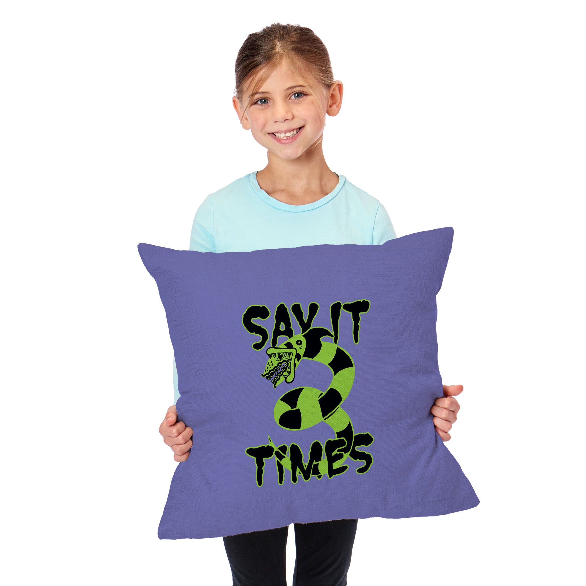 Warner Bros. Beetlejuice Three Times Throw Pillow 18X18 Inches, PURPLE, alternate image number 2