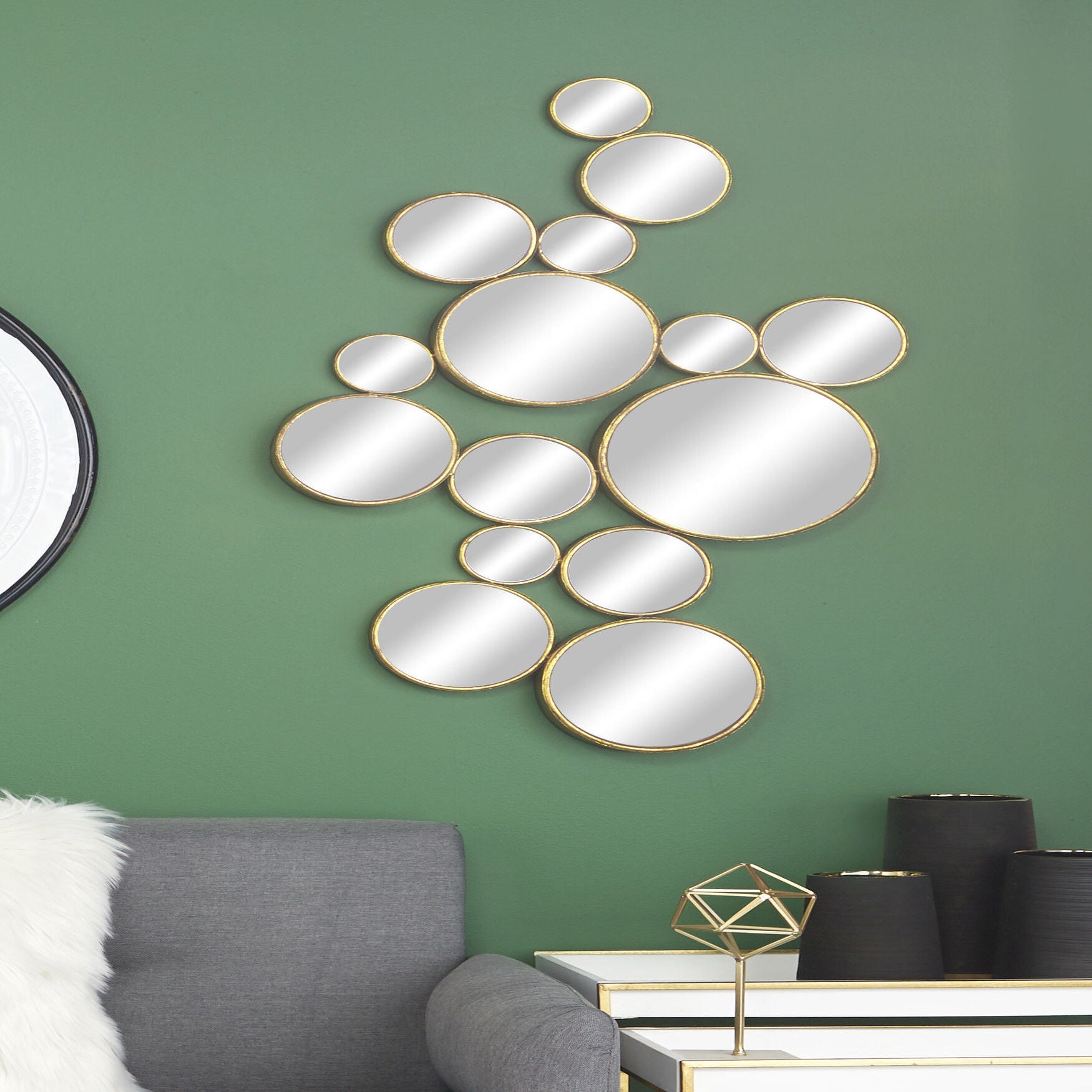 Cosmoliving By Cosmopolitan Gold Metal Wall Mirror, , alternate image number 5