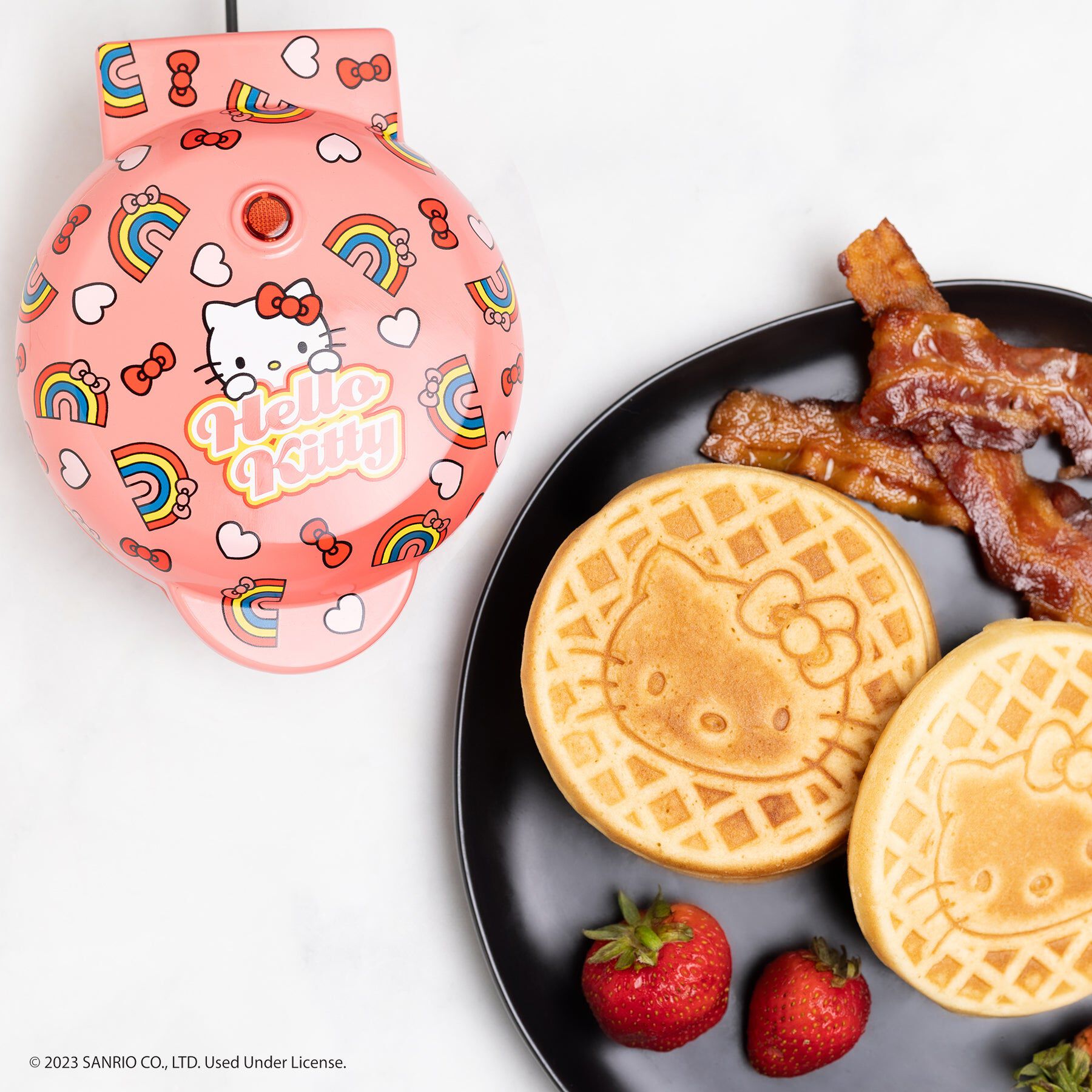 Hello Kitty Mini Waffle Maker, PINK, hi-res image number 0
