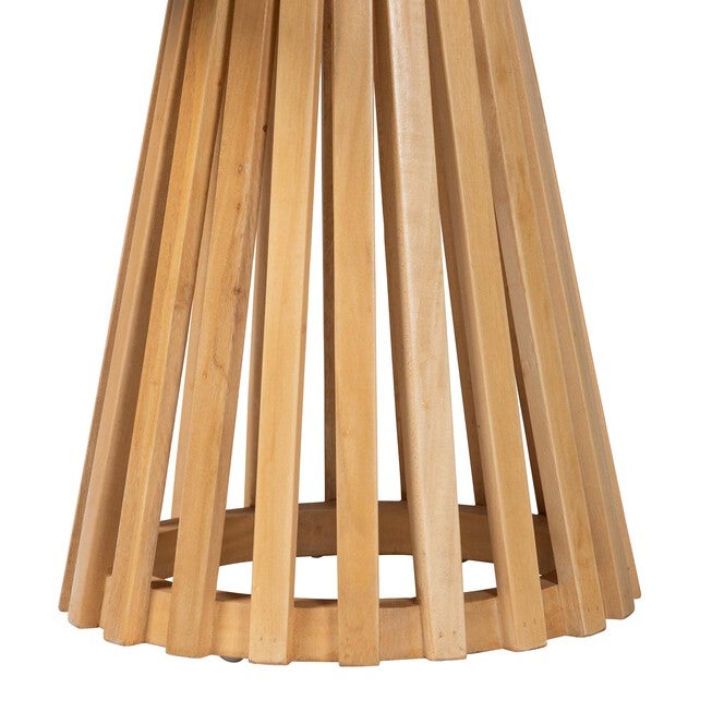 Caribic Modern Slatted Acacia Wood End Table, NATURAL BROWN, alternate image number 2
