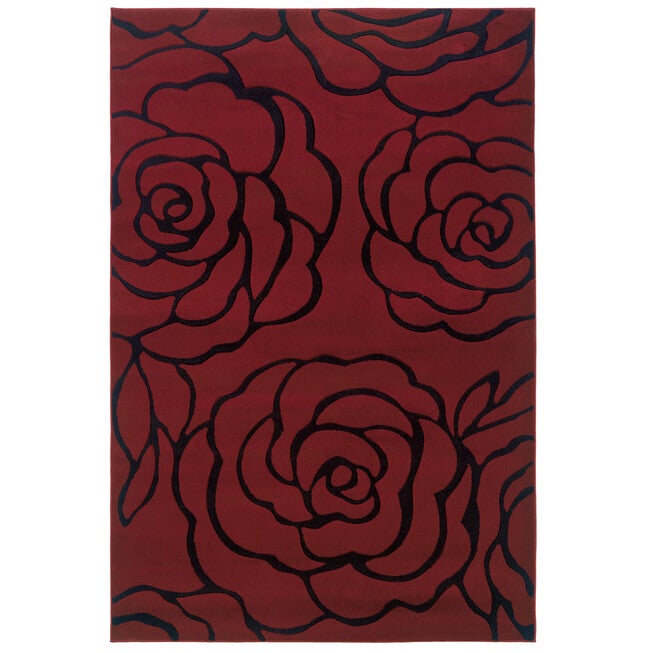 Milan Red/Black 8'X10' Area Rug, RED BLACK, hi-res image number 0
