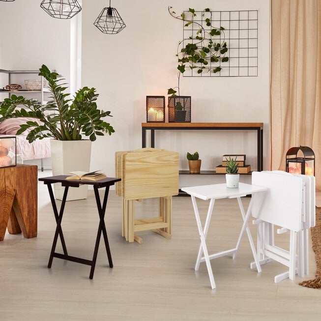 5pcs Tray Table Set-Espresso, , alternate image number null