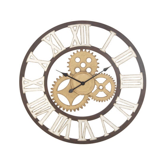 Brown Industrial Metal Wall Clock, , alternate image number null