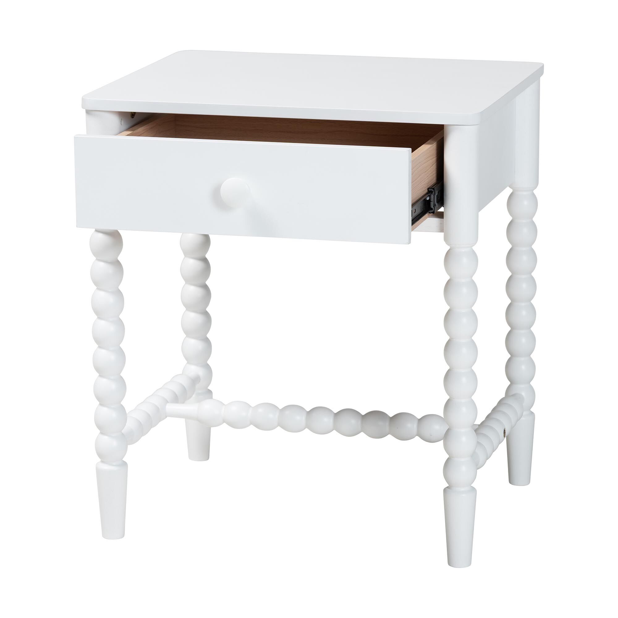 Brantley Spindle Nightstand, WHITE, alternate image number 2