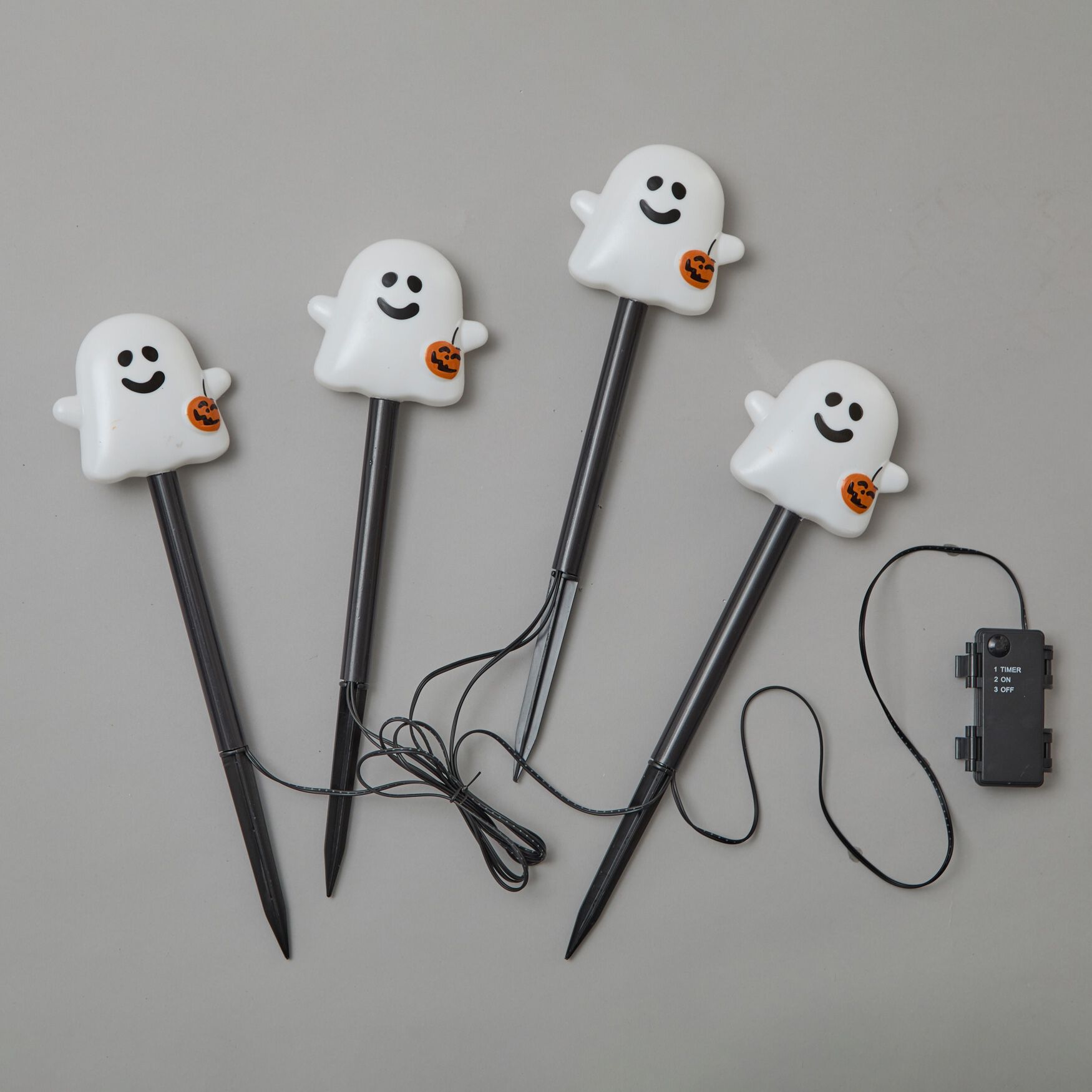Set of 4 LED Ghost Stake Lights, WHITE, alternate image number 5