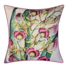 New York Botanical Garden® Indoor/Outdoor Pretty Orchids Decorative Throw Pillow 20X20, Fuchsia Mult