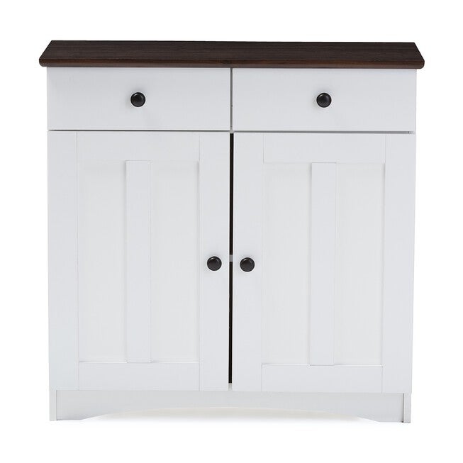 Lauren Two-Tone Buffet Kitchen Cabinet With Two Doors And Two Drawers Furniture, WHITE, hi-res image number null