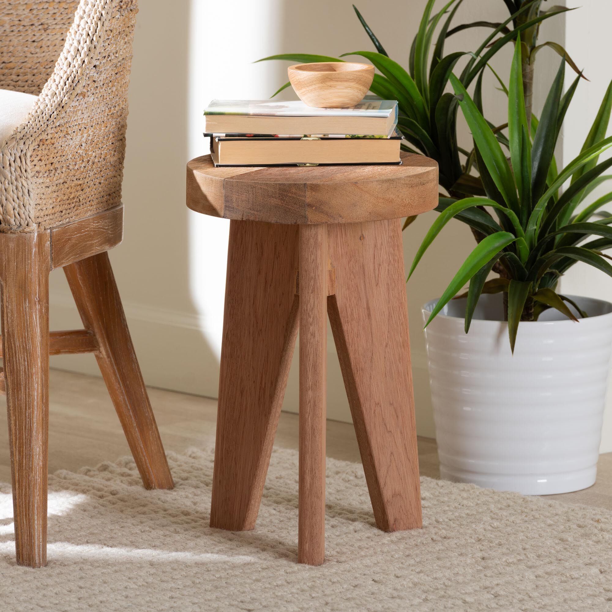 Sayen Acacia Wood Multipurpose Accent Stool, BROWN, hi-res image number 0