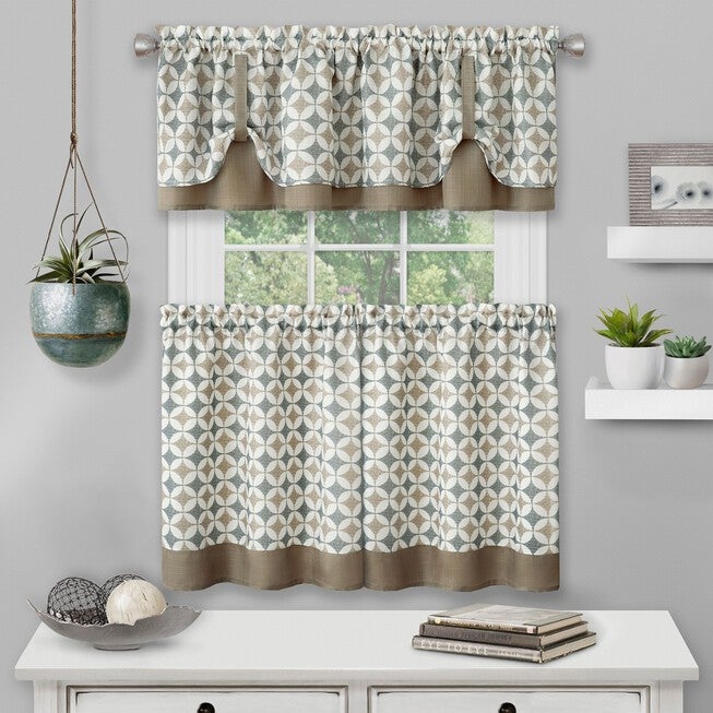 Callie Window Curtain Tier Pair and Valance Set - 58x24, , alternate image number null