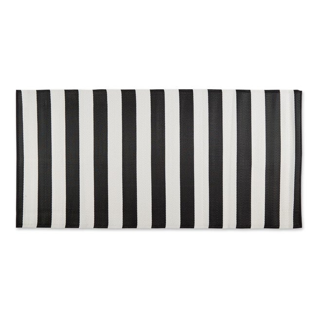Black/White Stripe Outdoor Floor Runner 3X6 Ft Floor Coverings, , on-hover image number null