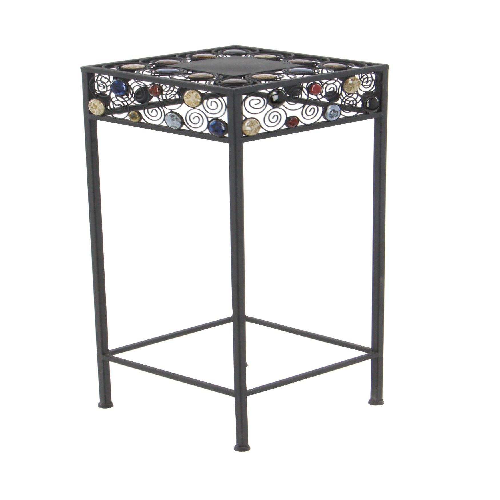 Set Of 3 Black Metal Traditional Plantstand, , on-hover image number 1