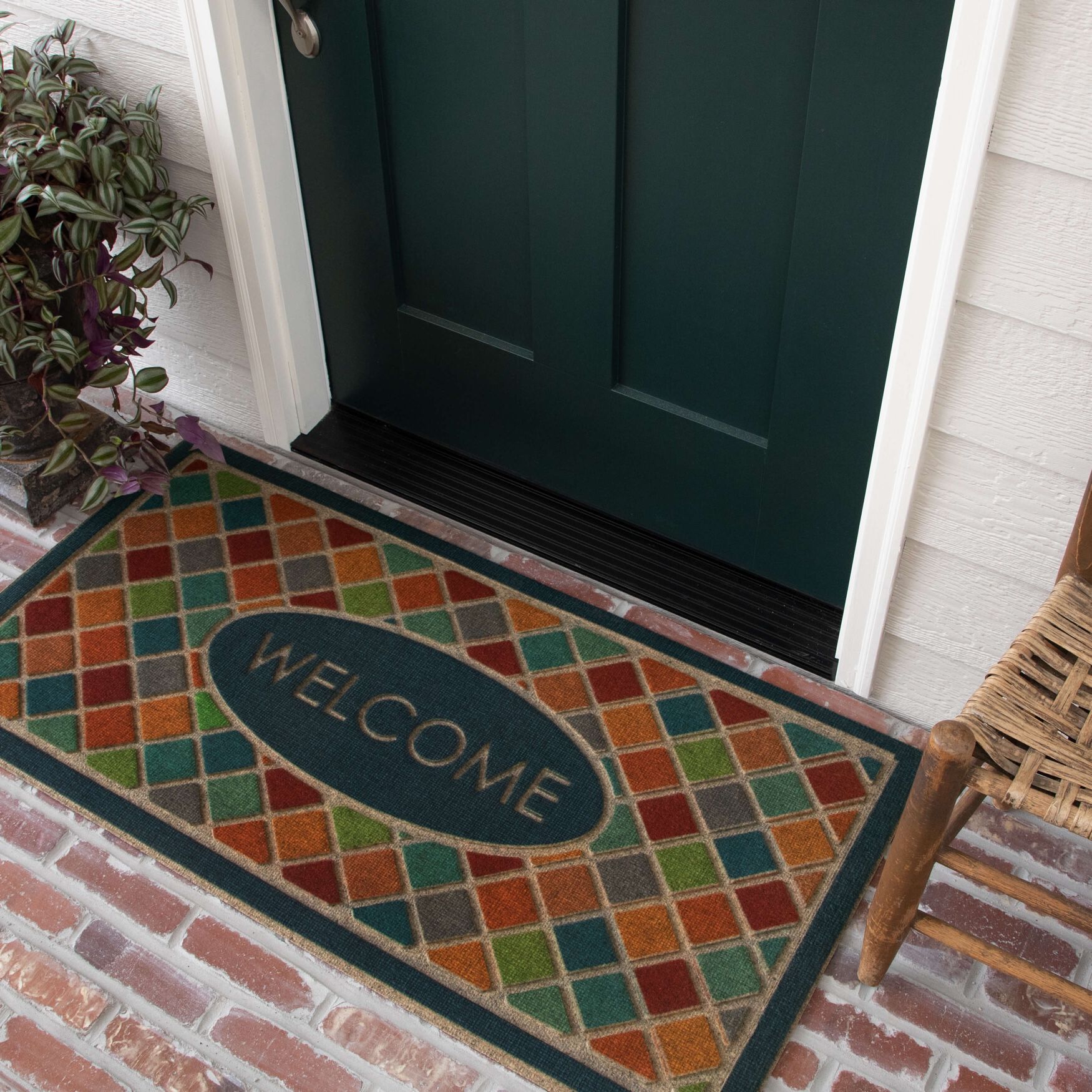 Ornamental Crosshatch Door Mat, , alternate image number 6
