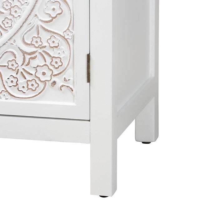 Yelena Classic And Traditional White Finished Wood 2-Door Storage Cabinet, , alternate image number null