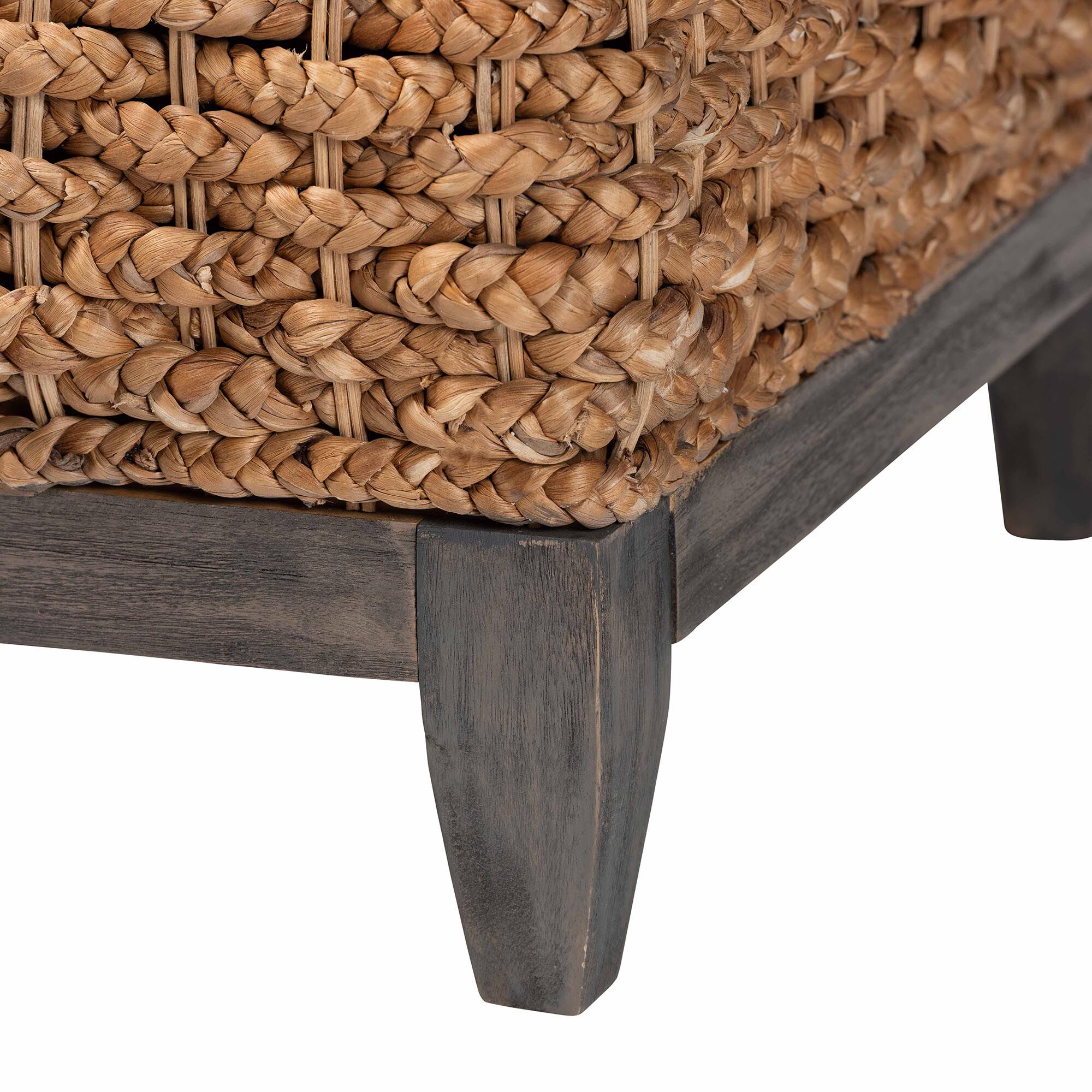 Bailey Handwoven Seagrass Storage Ottoman, Square, NATURAL BROWN, alternate image number 6