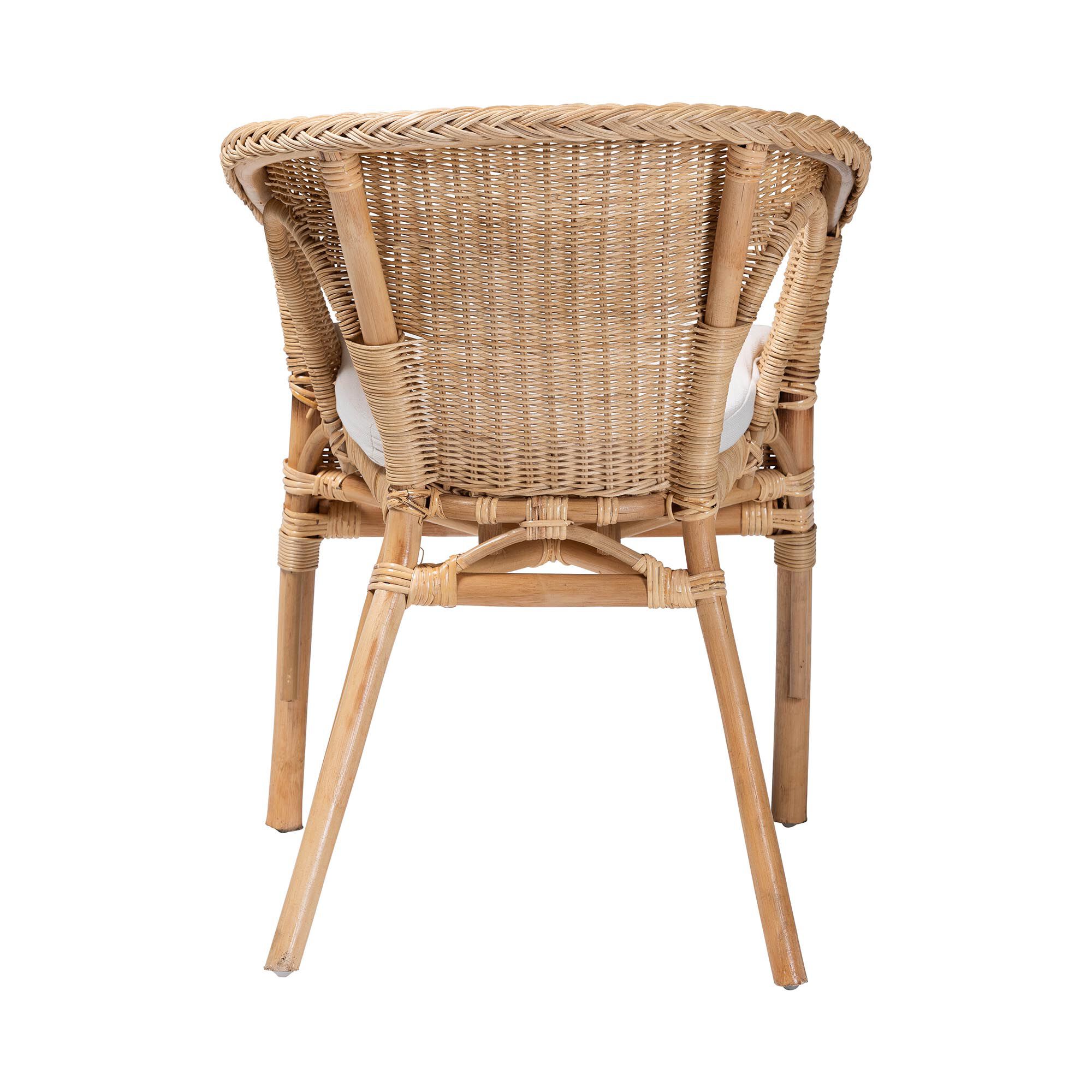 Abbey Modern Bohemian Natural Rattan Dining Chair, NATURAL, alternate image number 4