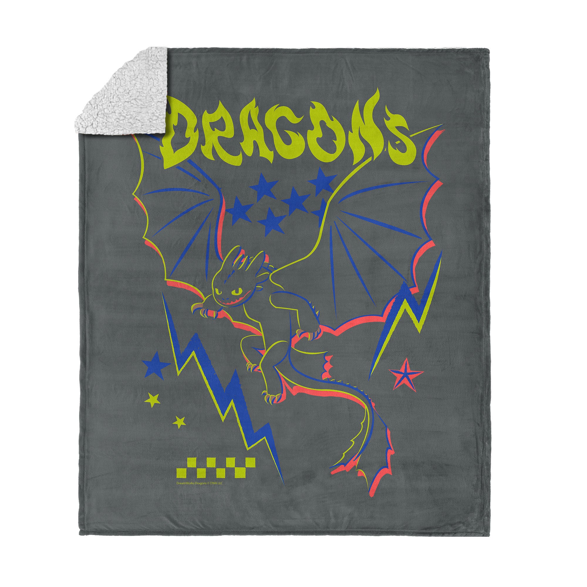 How to Train Your Dragon Silk Touch Sherpa Throw Blanket 50x60 inches, NEON, hi-res image number 0