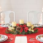 Pre-Decorated Candle Holder Centerpiece, RED, hi-res image number null