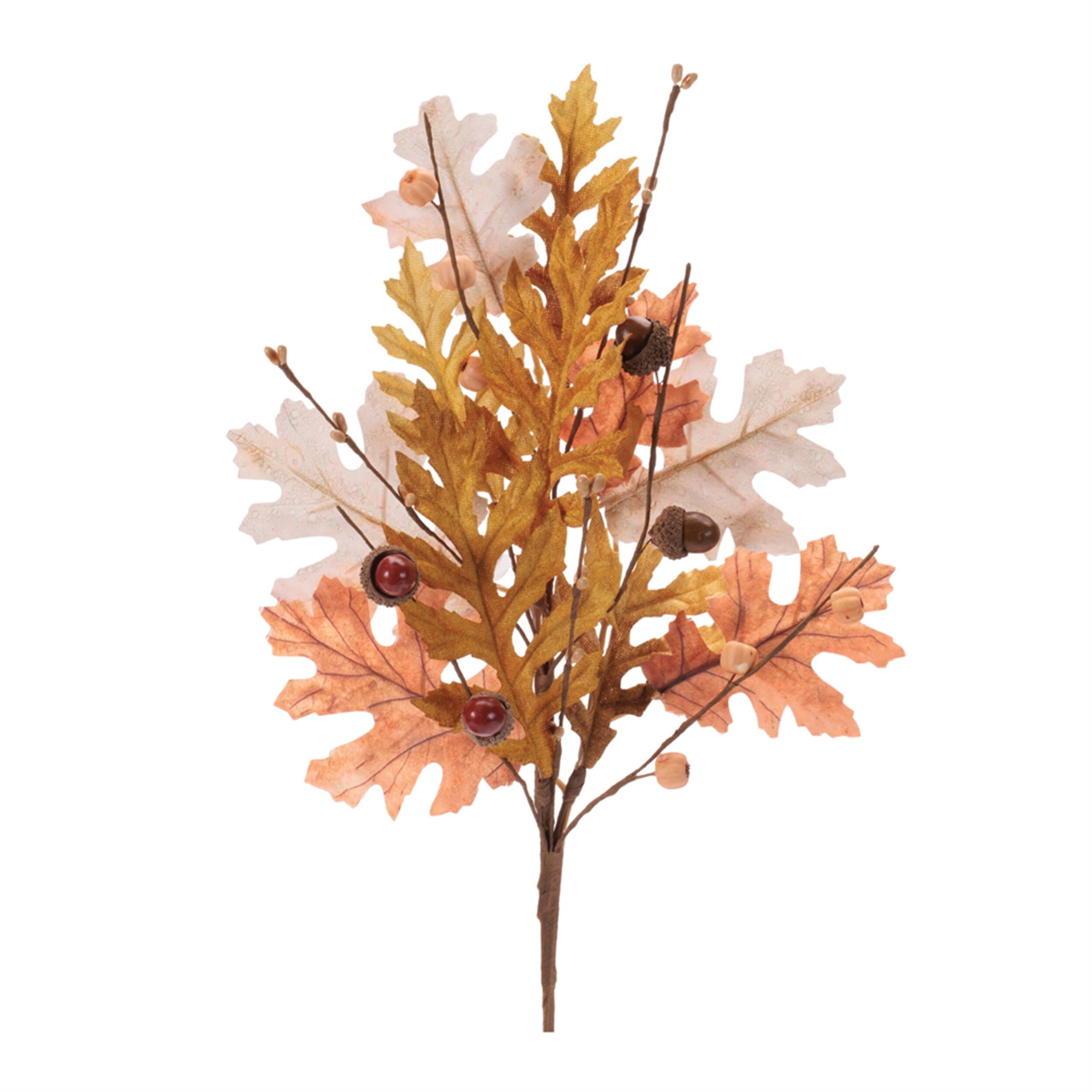 Harvest Oak Leaf Spray (Set of 4), YELLOW BROWN, hi-res image number 0