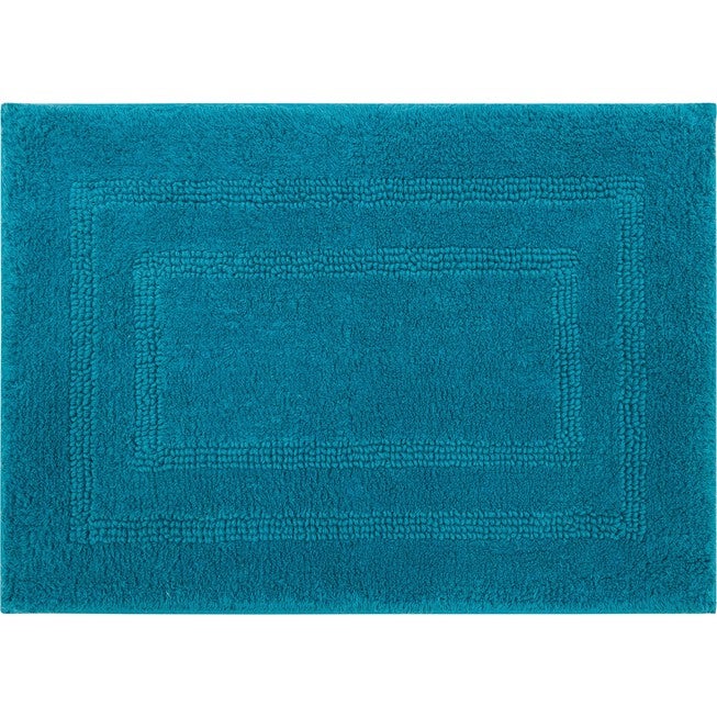 Cotton Reversible Bath Rug, FIESTA TEAL, hi-res image number 0