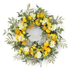 Lemon Floral Wreath 28"D