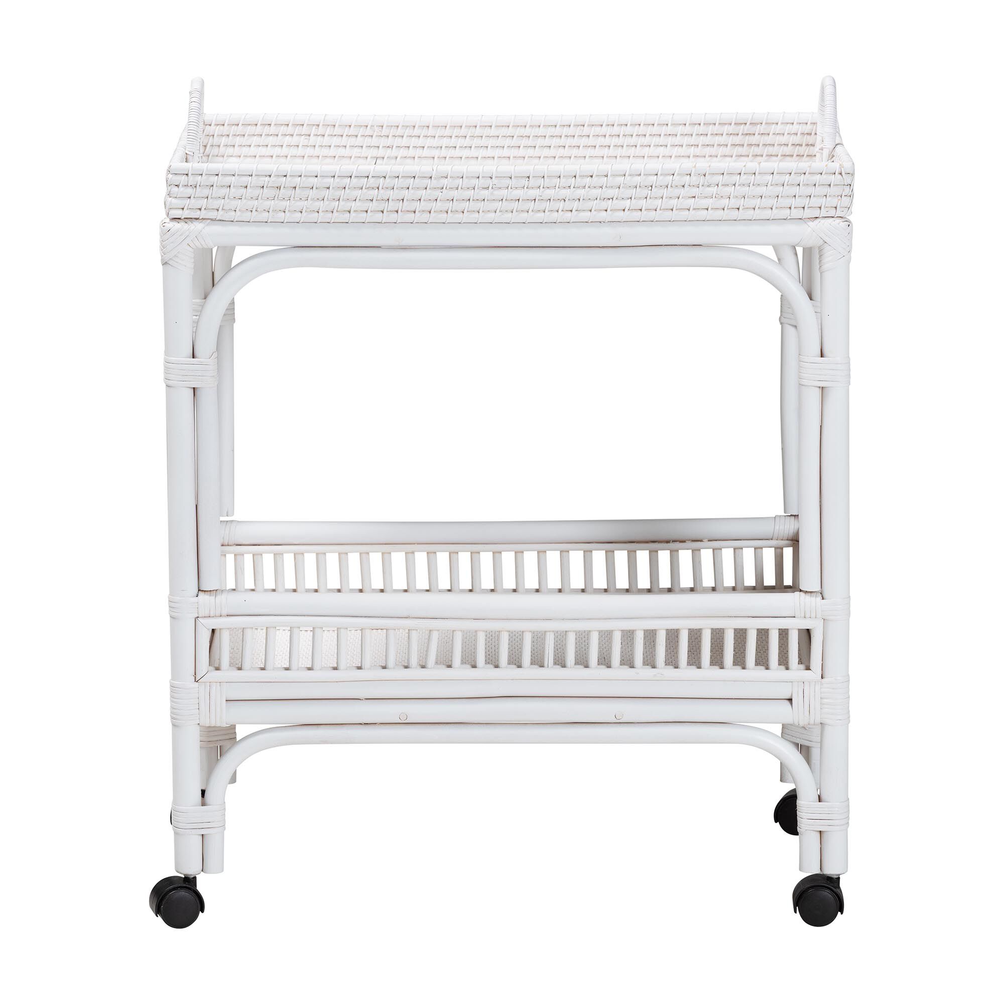 Lombok Natural Rattan Wine Cart, WHITE, alternate image number 2