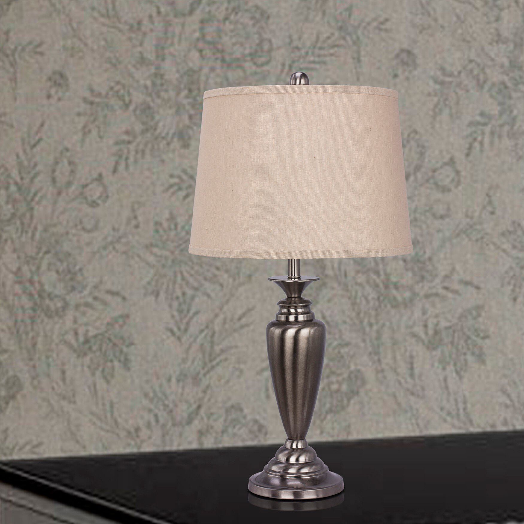Plated Brushed Black Nickel Metal 26.5 inches Table Lamp, Set 2, , on-hover image number 1