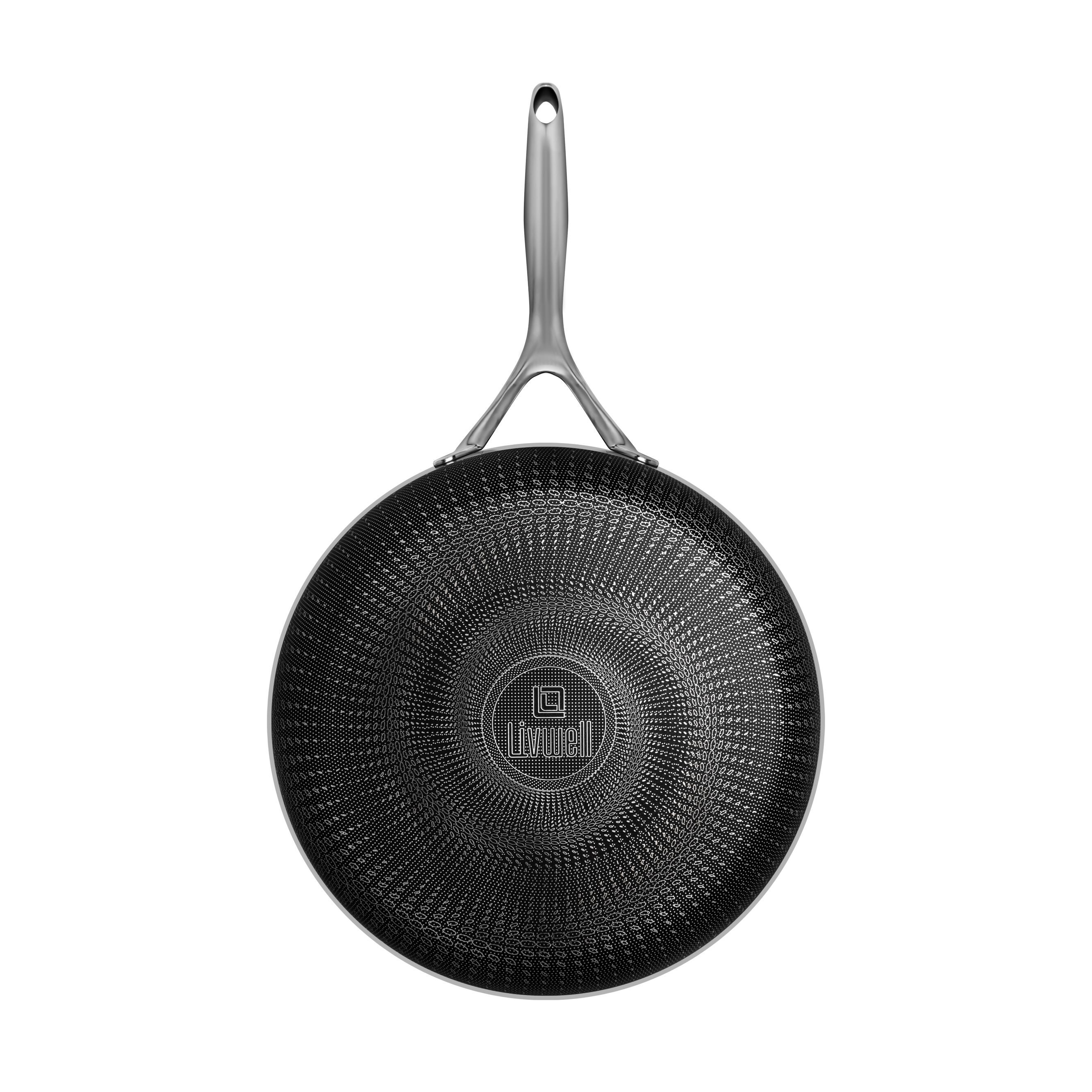 LIVWELL DiamondClad&trade; 12 inches Hybrid Nonstick Stainless Steel Frying Pan, Dishwasher Safe, PFOA-free &ndash; Silver/Black, SILVER, alternate image number 5