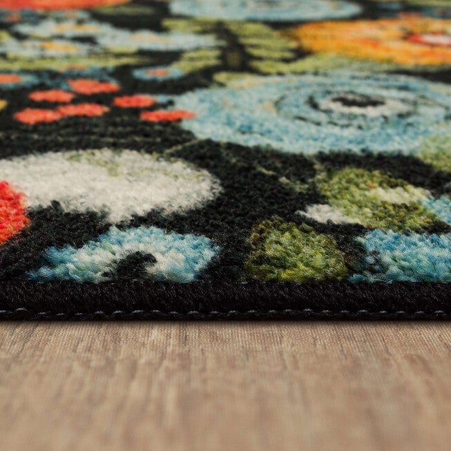 Chalkboard Flowers Kitchen Rug, , alternate image number null