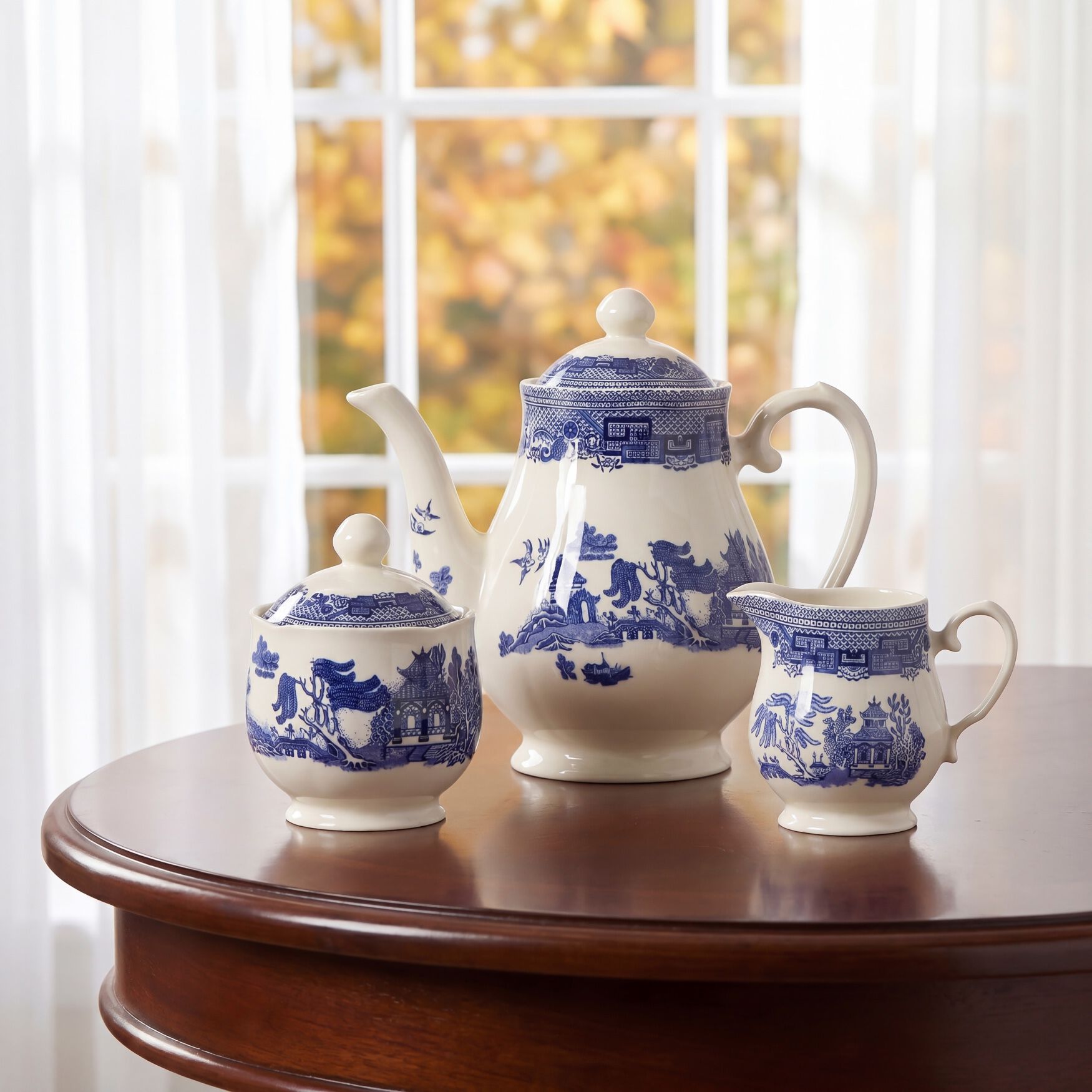 Blue Willow 3-Pc. Teapot Sugar and Creamer Set, , alternate image number 6