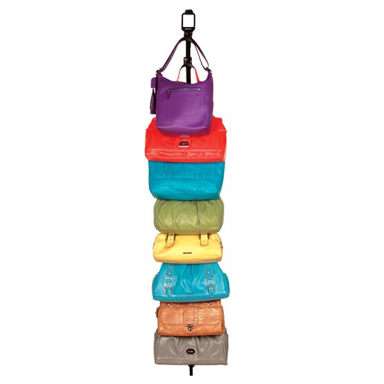 Black Storage Pursestor - Over The Door Purse Organizer - 8 Clips, , alternate image number null