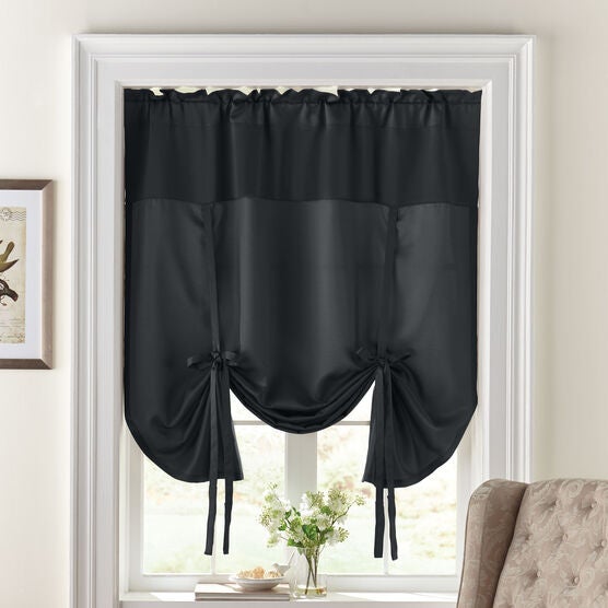 BH Studio Room-Darkening Tie-Up Shade, 