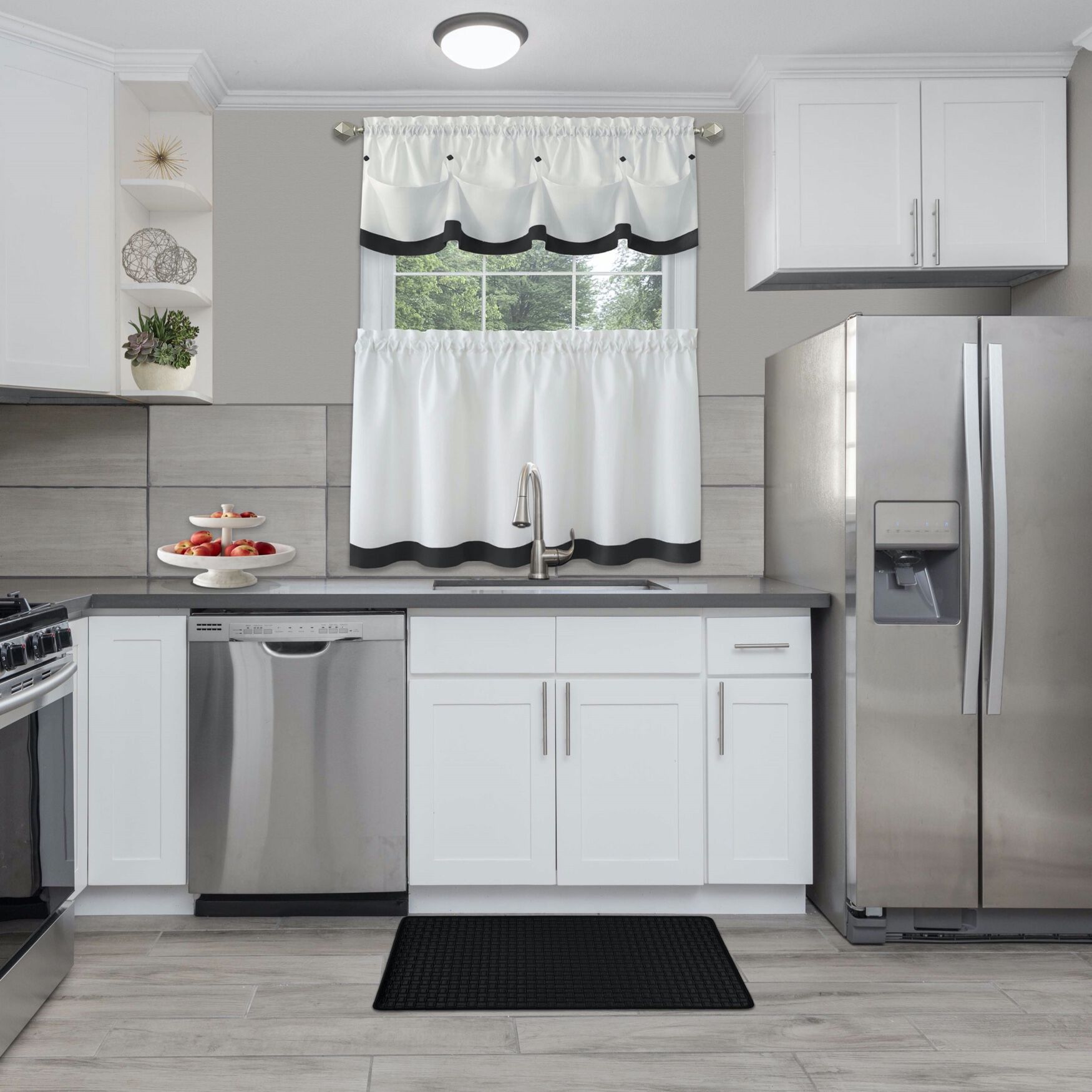 Woven Embossed Faux Leather Anti Fatigue Mat, , on-hover image number 1