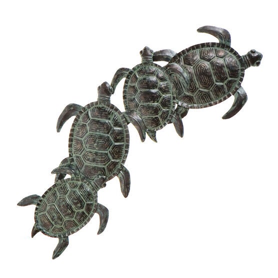 Sea Turtle Metal Wall Art, GREEN BLACK, hi-res image number null