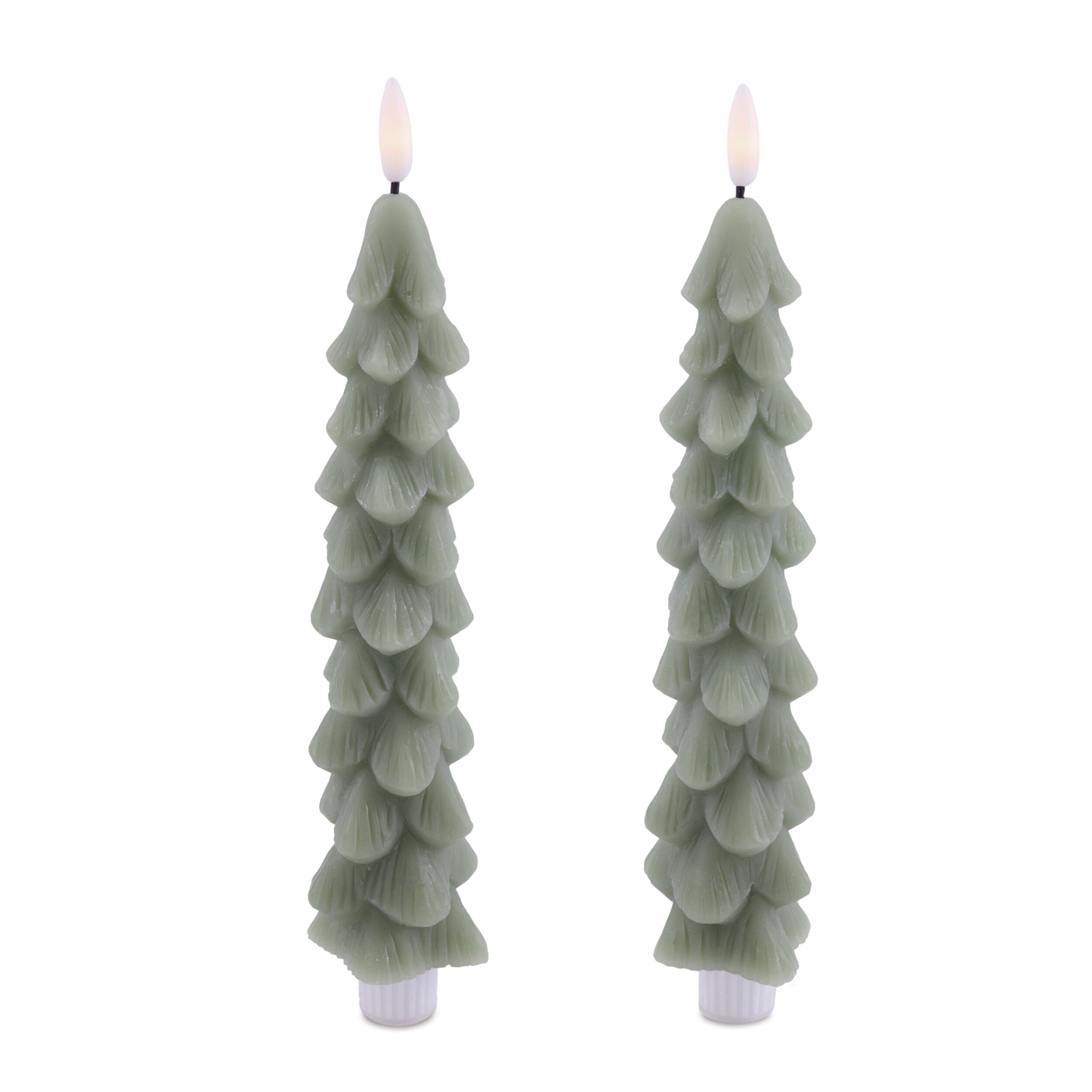 FIA Wick Tree Taper Candle (Set of 2), GREEN, hi-res image number 0