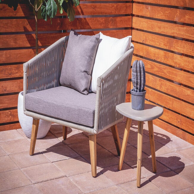 Grey Wood Modern Outdoor Accent Table, , alternate image number null