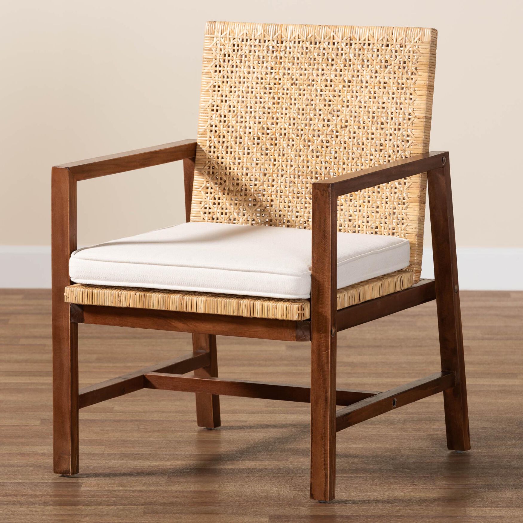 Lovina Bohemian Light Honey Rattan and Acacia Wood Arm Chair, , alternate image number 13