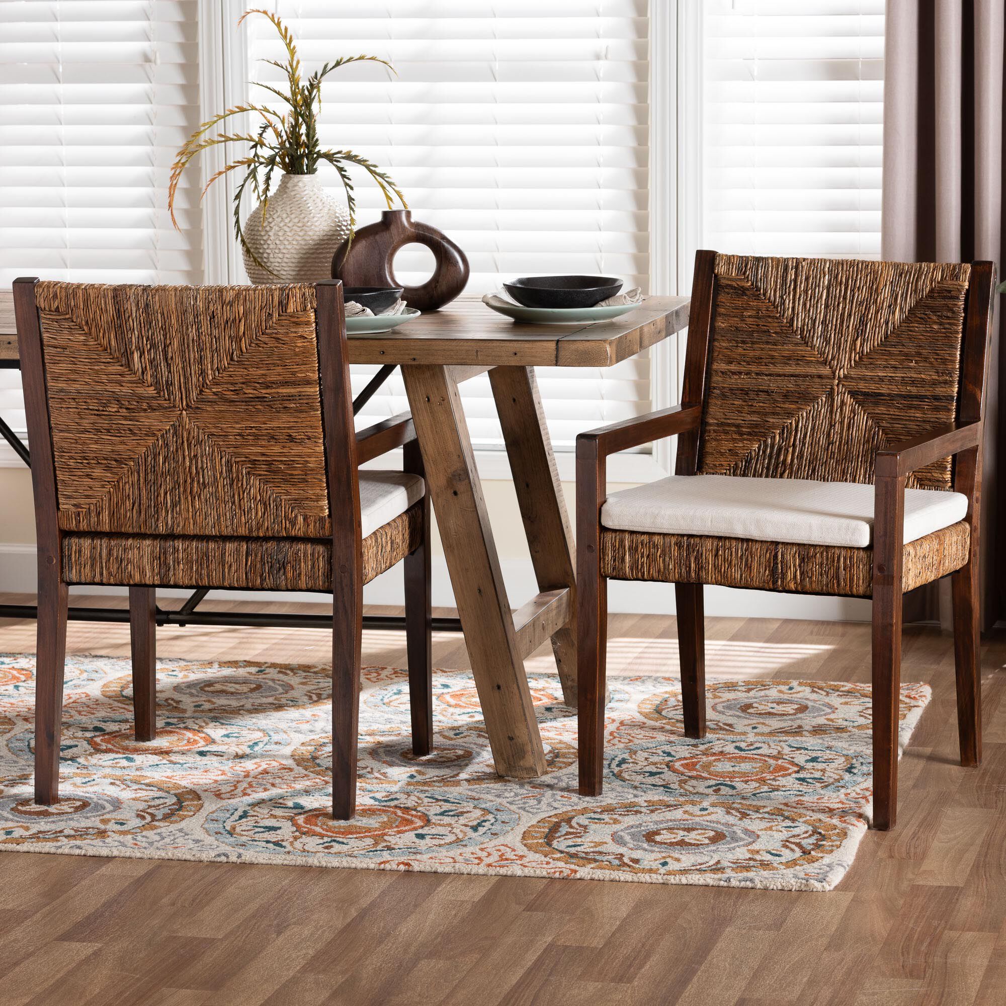 Cordoba 2-Piece Handwoven Seagrass Armchairs, BROWN, hi-res image number 0