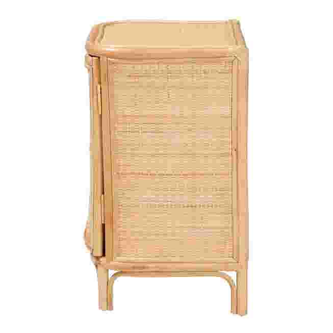 Side view of rattan nightstand