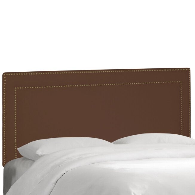 Velvet Nail Button Border Headboard, VELVET CHOCOLATE, hi-res image number null
