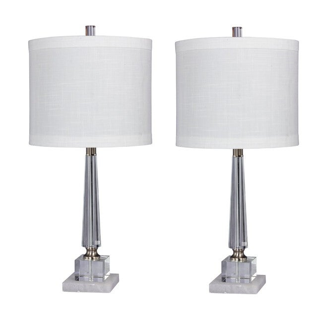 26 inches Clear Crystal & Marble Table Lamp, , on-hover image number null
