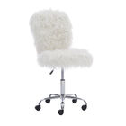 Faux Flokati Armless Office Chair, WHITE, hi-res image number null