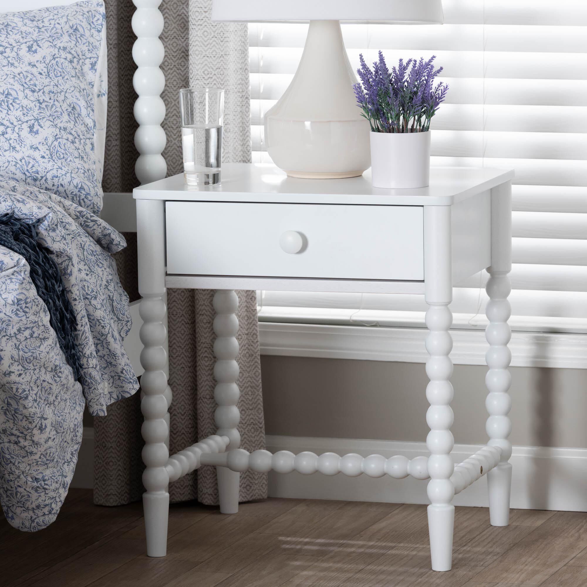 Brantley Spindle Nightstand, WHITE, hi-res image number 0