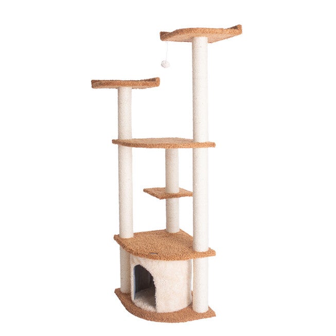 Ultra Thick Faux Fur Real Wood 64 inches Cat Scratching Furniture, , alternate image number null