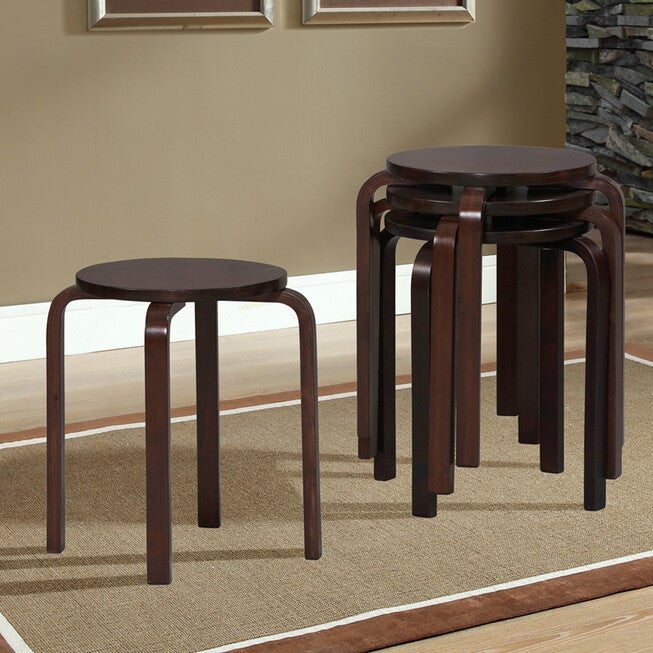 17 inches Bentwood Stool, Set of 4, , on-hover image number null
