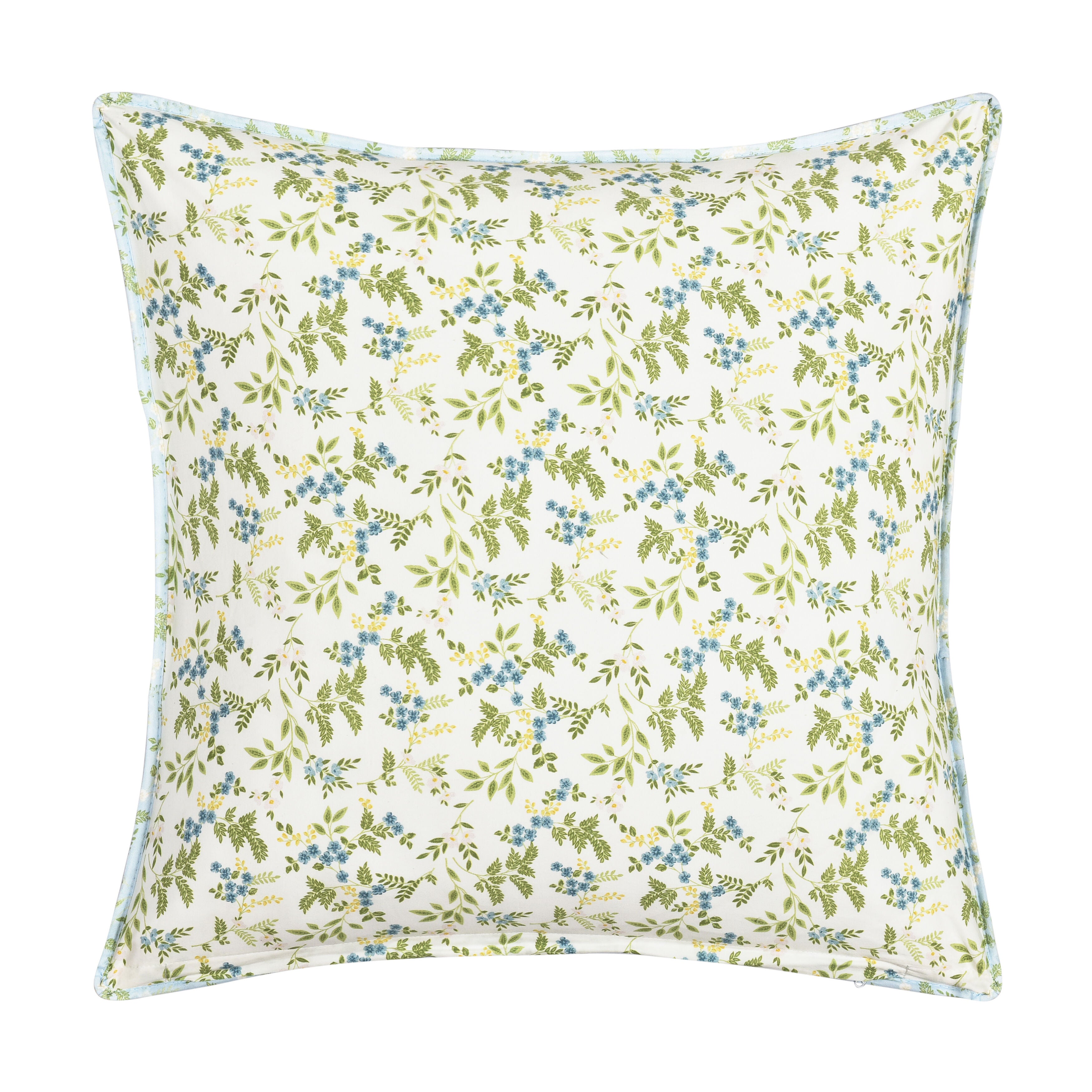 KARALENA 20 inches SQUARE QUILTED DECORATIVE THROW PILLOW, BLUE, on-hover image number 1